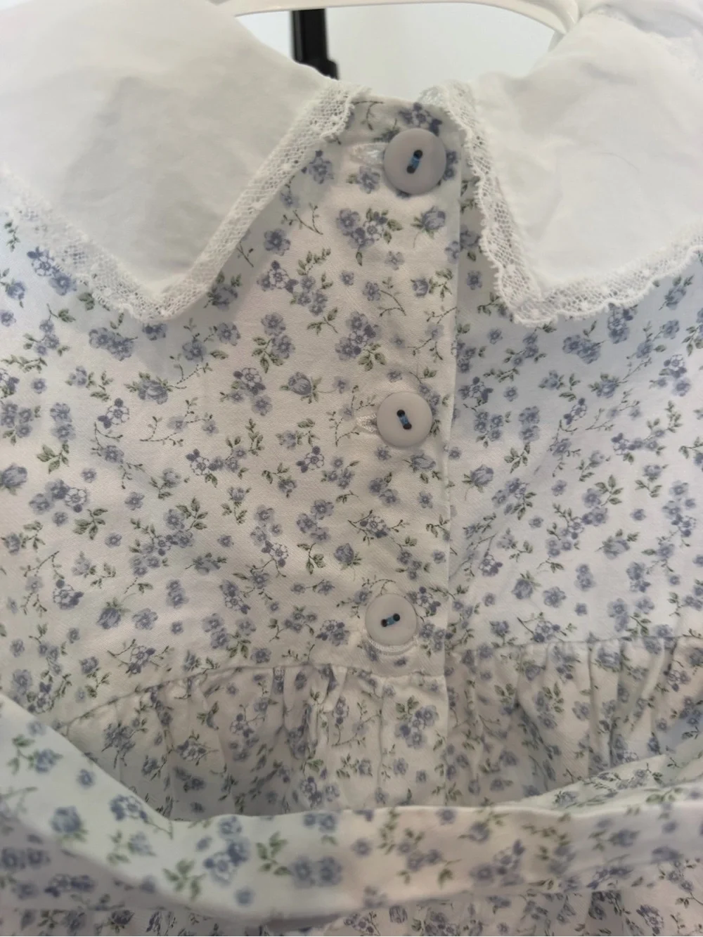 Sal & Pimento Organic Cotton Blue Floral Bubble/Romper – 18M 🌸🩵